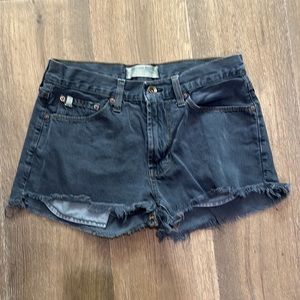 Big Star 1974 faded black jean shorts size 31